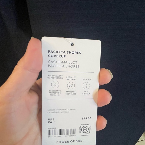 NWT Athlete Pacifica Shores Coverup Navy Small Quarter Zip Side Pockets Hood - Picture 9 of 16